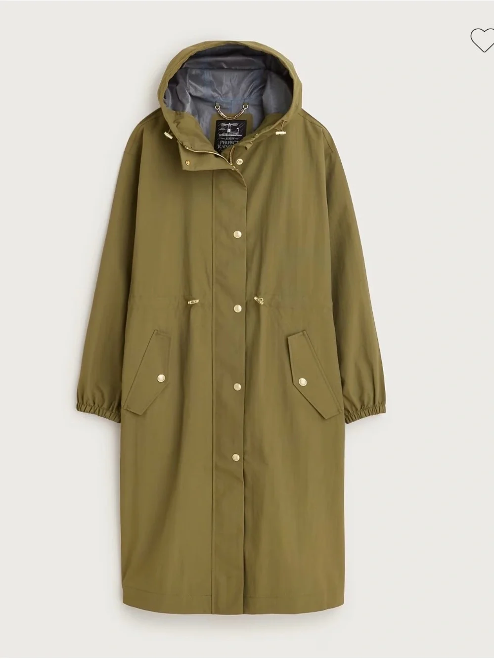 J. Crew Olive Green Hooded Trench Raincoat